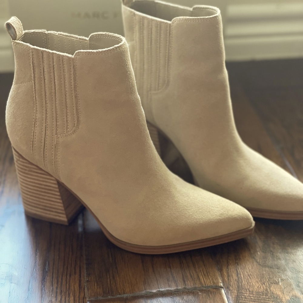 Marc Fisher tan booties